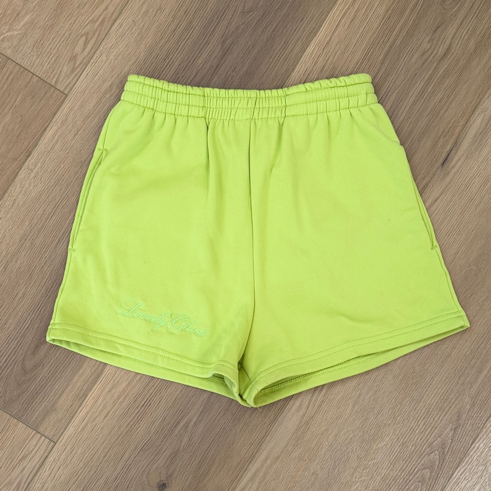 LONELY GHOST Neon Green Athletic Shorts
